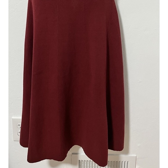 Reformation Ribbed Knit Ariele Off The Shoulder Midi Dress Size M Marlot Red - Picture 4 of 7